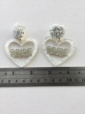 Bride heart statement earrings