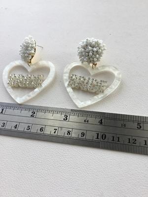 Bride heart statement earrings