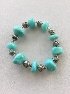 Light blue stretchy fashion bracelet