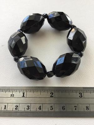 Black stretchy beaded statement bracelet