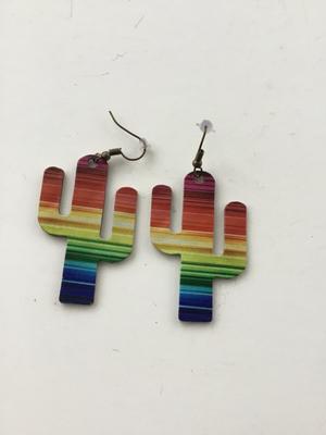 Colorful cactus earrings