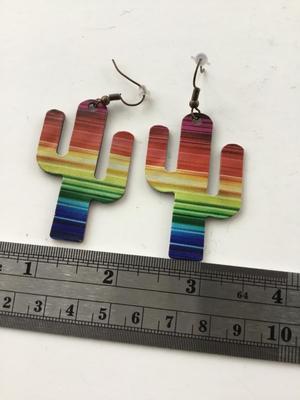 Colorful cactus earrings