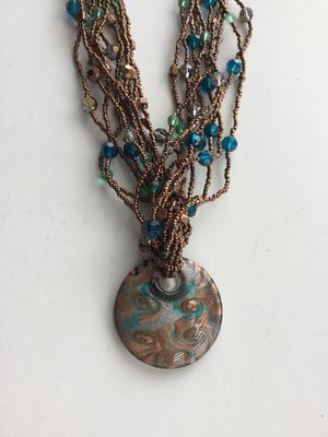 Beautiful multilayer statement necklace with matching earrings