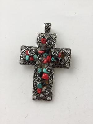 Beautiful vintage cross statement necklace pendant