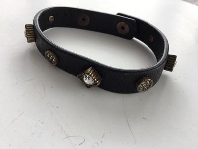 Beautiful black faux leather fashion bracelet