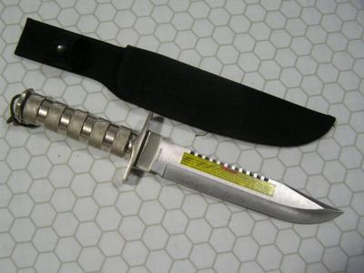 “Rambo Knife” Wanna Be, stainless steel, 8” heavy blade, Hollow handle