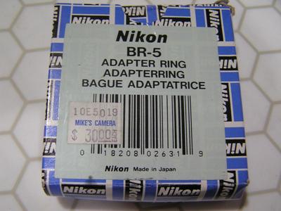 Nikon macro adapter ring set (aka: lens reversing ring set). PNs: BR-2A & BR-5,