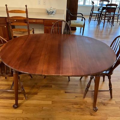 K1177 Round Cherry Kitchen Table with Windsor Chairs