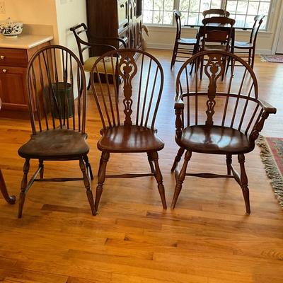 K1177 Round Cherry Kitchen Table with Windsor Chairs