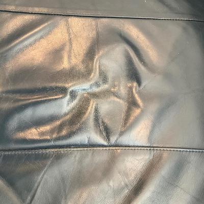 L1179 Hancock & Moore Navy Blue 3-Cushion Leather Sofa