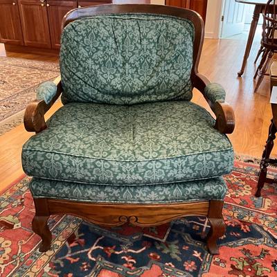 L1189 Thomasville Green Upholstered Arm Chair