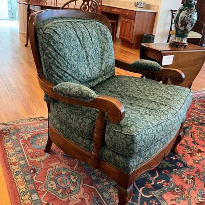L1189 Thomasville Green Upholstered Arm Chair