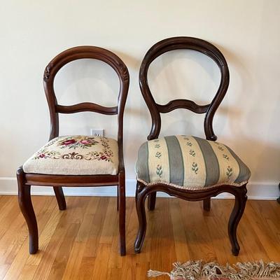 L1194 Pair of Victorian Needlepoint Chairs
