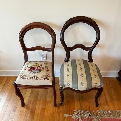 L1194 Pair of Victorian Needlepoint Chairs