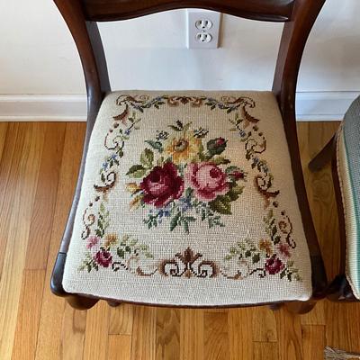 L1194 Pair of Victorian Needlepoint Chairs