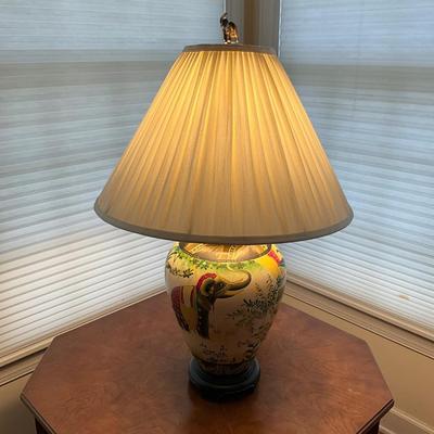 L1198 Porcelain Palm Tree Elephant Decorative Lamp