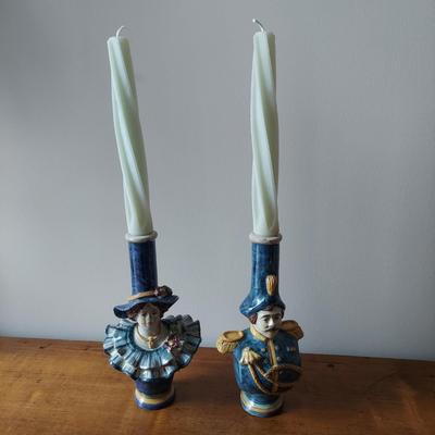 Sicilian Ceramic Candle Sticks by Giacomo Alessi (LR-DZ)