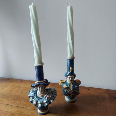 Sicilian Ceramic Candle Sticks by Giacomo Alessi (LR-DZ)