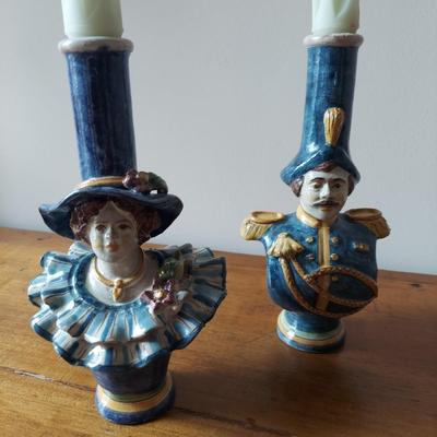 Sicilian Ceramic Candle Sticks by Giacomo Alessi (LR-DZ)