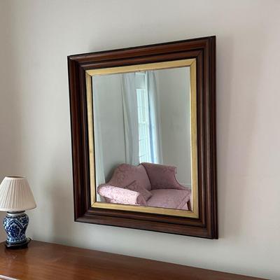 M1220 Antique Victorian Walnut Gold Mirror