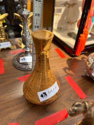 Stangl Pottery Vase Granada Gold 22K - 8 inch tall