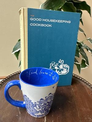 the Good Housekeeping Cookbook and mug