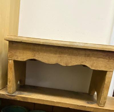 Vintage Handmade Pine Step Stool or small bench