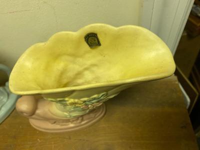 2 Hull Pottery Cornucopia flower vases