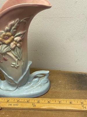 2 Hull Pottery Cornucopia flower vases