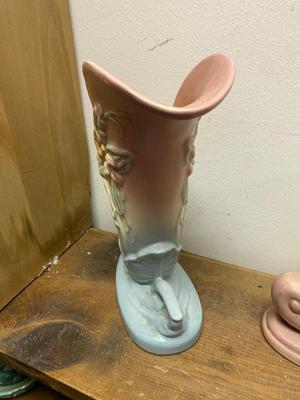 2 Hull Pottery Cornucopia flower vases