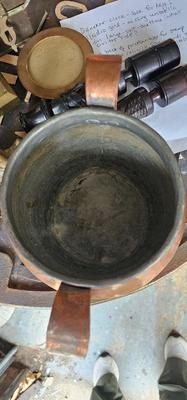 Copper Collection, Folk art Rooster pan/mold, Vintage Tea Pot, Two Handled Imperial Russian Vase