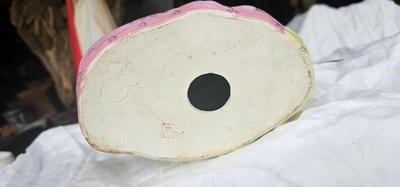 Laughing Chinese Porcelain Buddha Statue, 7.5" tall