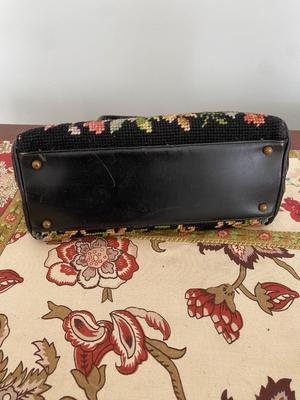 Vintage Jana CARPET BAG FLORAL ROMANCE TAPESTRY NEEDLEPOINT