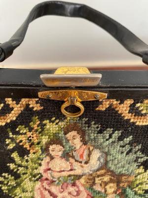 Vintage Jana CARPET BAG FLORAL ROMANCE TAPESTRY NEEDLEPOINT