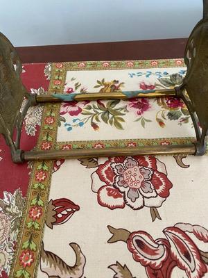 VINTAGE ART NOUVEAU LADY EXPANDING SLIDING RACK BRONZE GILT BOOKENDS