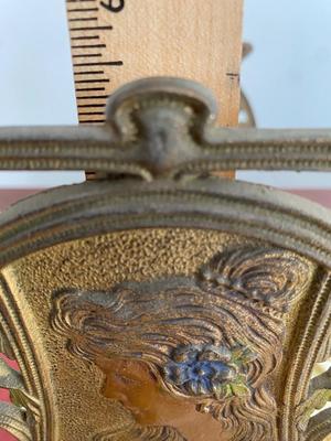 VINTAGE ART NOUVEAU LADY EXPANDING SLIDING RACK BRONZE GILT BOOKENDS