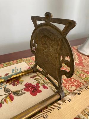 VINTAGE ART NOUVEAU LADY EXPANDING SLIDING RACK BRONZE GILT BOOKENDS