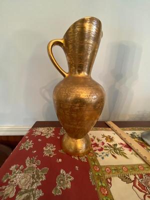 Vintage Stangl Hand Painted Granada Gold Ceramic Vase/Pitcher
