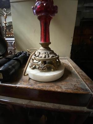 VIntage painted glass lamp