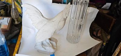 White Chicken Bendel 1908 signed porcelain Rooster