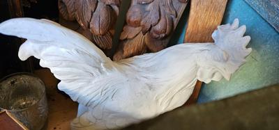 White Chicken Bendel 1908 signed porcelain Rooster