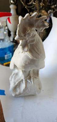 White Chicken Bendel 1908 signed porcelain Rooster