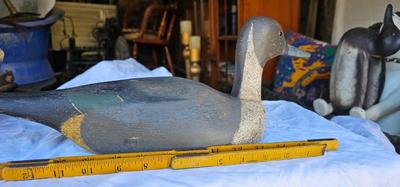 2 Vintage Decoys One Rubber and one plastic Ducks #5, one is marker Herters INC Waseca Minn