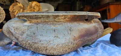 2 Vintage Decoys One Rubber and one plastic Ducks #5, one is marker Herters INC Waseca Minn