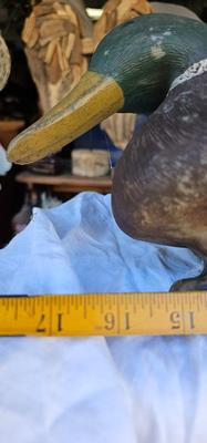 2 Vintage Decoys One Rubber and one plastic Ducks #5, one is marker Herters INC Waseca Minn