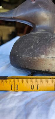 2 Vintage Decoys One Rubber and one plastic Ducks #5, one is marker Herters INC Waseca Minn