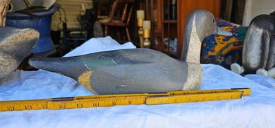 2 Vintage Decoys One Rubber and one plastic Ducks #5, one is marker Herters INC Waseca Minn