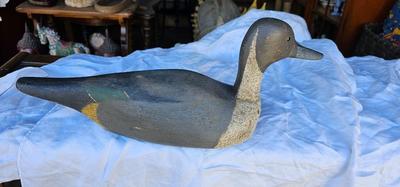 Hand Carved with Original Paint Wood Duck Decoy #4 Signed CWW