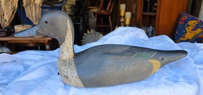 Hand Carved with Original Paint Wood Duck Decoy #4 Signed CWW