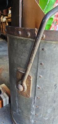 Large metal barrel bin Trash Can Very Heavy! Industrial